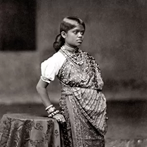c. 1880s India - young woman from Kandy Sri Lanka Ceylon