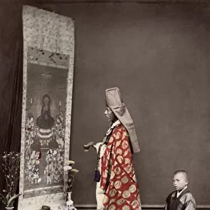 c. 1880s Japan - Buddhist priest