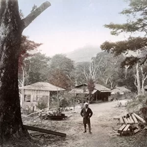 c. 1880s Japan - wooden houses Chuzenji Road Nikko