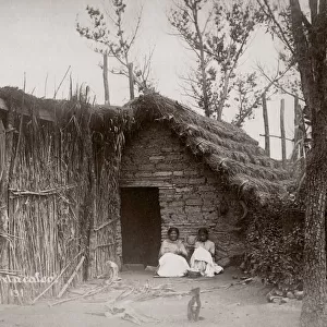 c. 1880s - Mexico - country house with girls outside