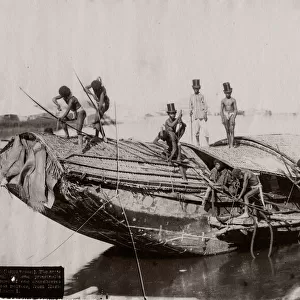 c. 1880s South East Asia - Philippines - men on a boat