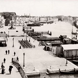 c. 1890 Italy Piazzetta and waterfront Venice