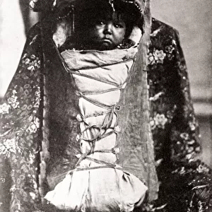 c. 1890s / 1900 - USA - Native American - baby in a papoose