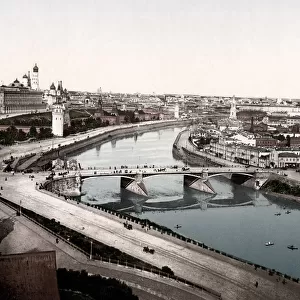 c. 1890s Russia - view of Moscow along the Moskva river