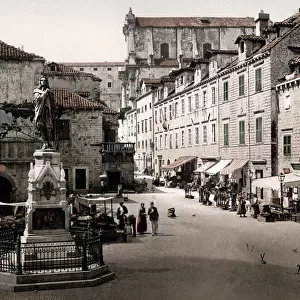 c. 1890s - square in Ragusa, Sicily, Italy