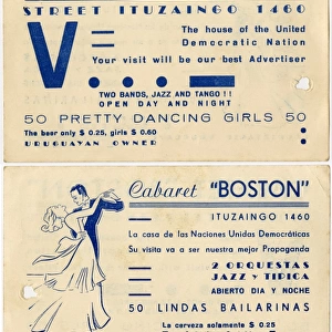 Cabaret Boston trade card