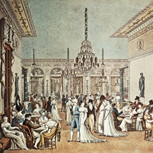 Caf順rascati in Paris, 1807. Engraving by Philibert-Louis