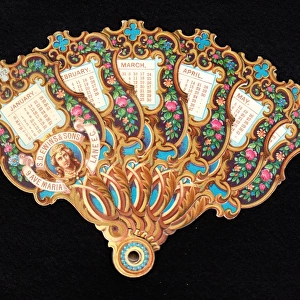Calendar for 1872 in the form of a fan