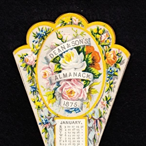 Calendar for 1875 in the form of a fan