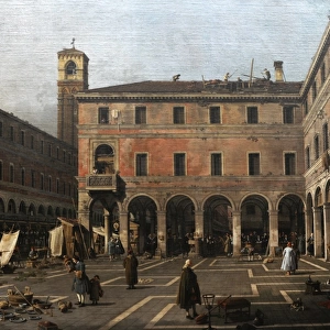 The Campo di Rialto, 1758-1763, by Canaletto (1697-1768)