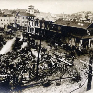 Canada - Ontario - Mining Town - Cobalt - Harringtons Restaurant destroyed by fire