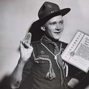 Canadian scout with Kings Scout certificate