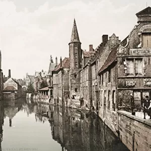 Canal and Belfry, Bruges, Belgium