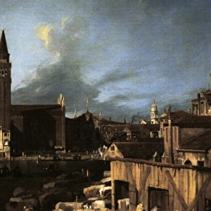 Canaletto (1697A?i?1768). The StonemasonA?o?s Yard (1726-1
