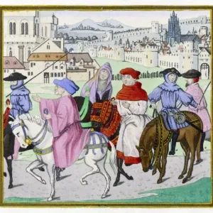 Canterbury Pilgrims En Route Print Canterbury Pilgrims En Route Print