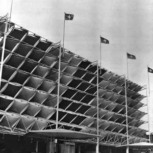 Canvas and aluminium screen, Festival of Britain, London