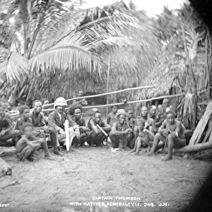 Captain Thomson with natives, Admiralty Islands