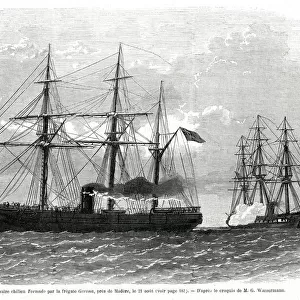 Capture of the Chilean Ship Tornado by the Frigate Gerona