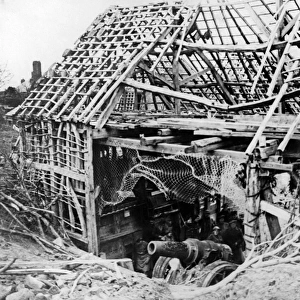 Captured German gun on Western Front, WW1