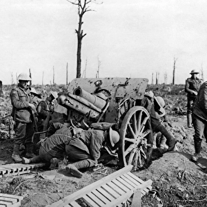 Captured German howitzer on the Somme, WW1