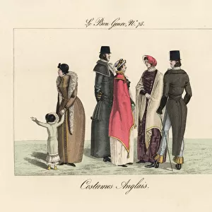 Caricature of English costumes, circa 1815