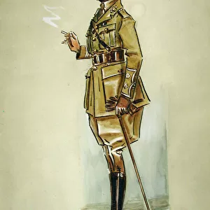 Caricature of a Lieutenant Colonel of the Army Service Corps