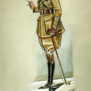 Caricature of a Lieutenant Colonel of the Army Service Corps