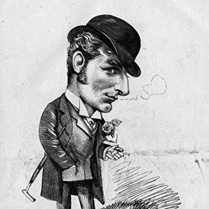 Caricature of Tom Cannon, jockey and trainer