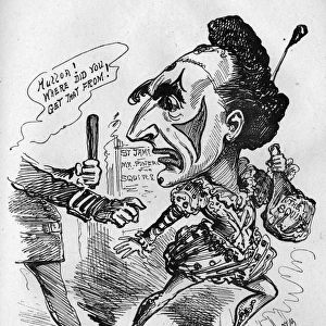 Caricature of A W Pinero as a clown
