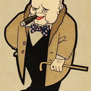 Caricature of Winston Churchill, British Prime Minister