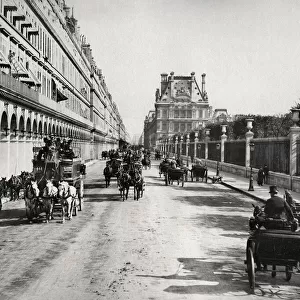 Carriage traffic on the Rue de Rivoli, Paris, France
