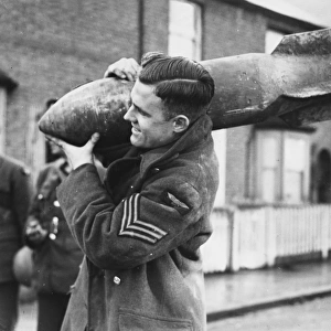 Carrying away an unexploded bomb