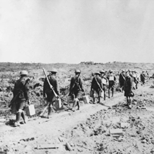 Carrying water to the front line, Western Front, WW1