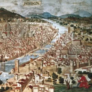 Carta della Catena. View of Florence in 1490