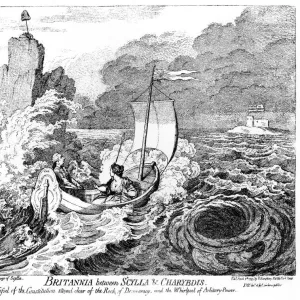 Cartoon, Britannia between Scylla & Charybdis