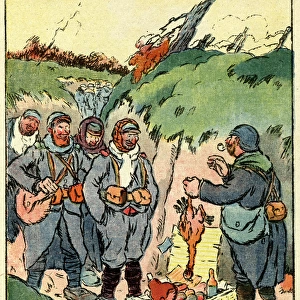 Cartoon, Christmas preparations, WW1