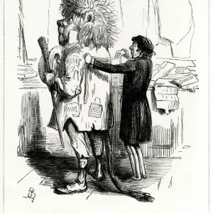 Cartoon, Disraeli Measuring the British Lion