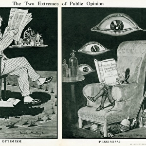 Cartoon, The Two Extremes of Public Opinion, WW1