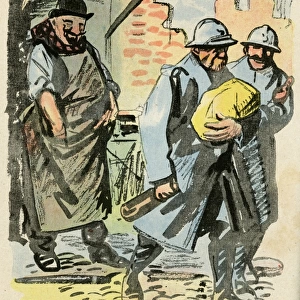 Cartoon, Fighting zone, WW1