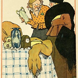 Cartoon, German women at Christmas, WW1