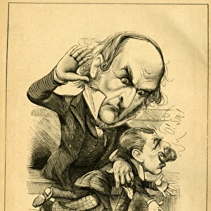 Cartoon, Gladstone punishing Randolph Churchill