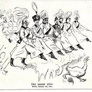 Cartoon, The Goose Step, Berlin, 1 January 1914