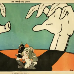 Cartoon, The Hands with Right on their Side, WW1