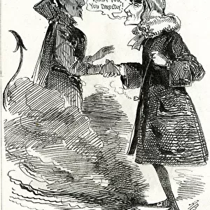 Cartoon, Henry Irving and Mephistopheles