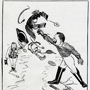 Cartoon, Kaiser Wilhelm discarding uniforms, WW1
