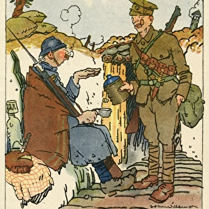 Cartoon, The little English knife, WW1