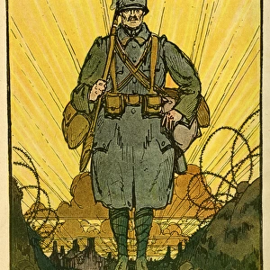 Cartoon, The man who won the war, WW1