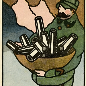 Cartoon, Their munitions factories, WW1