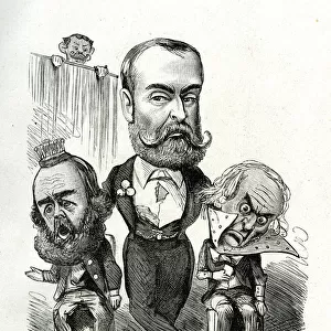 Cartoon, Parnell with Gladstone and Salisbury