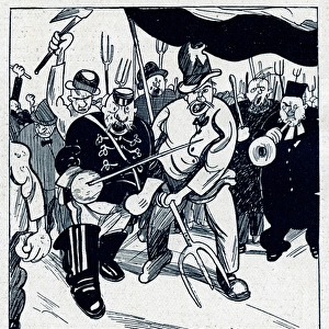 Cartoon, Polish view of German reservists, WW1